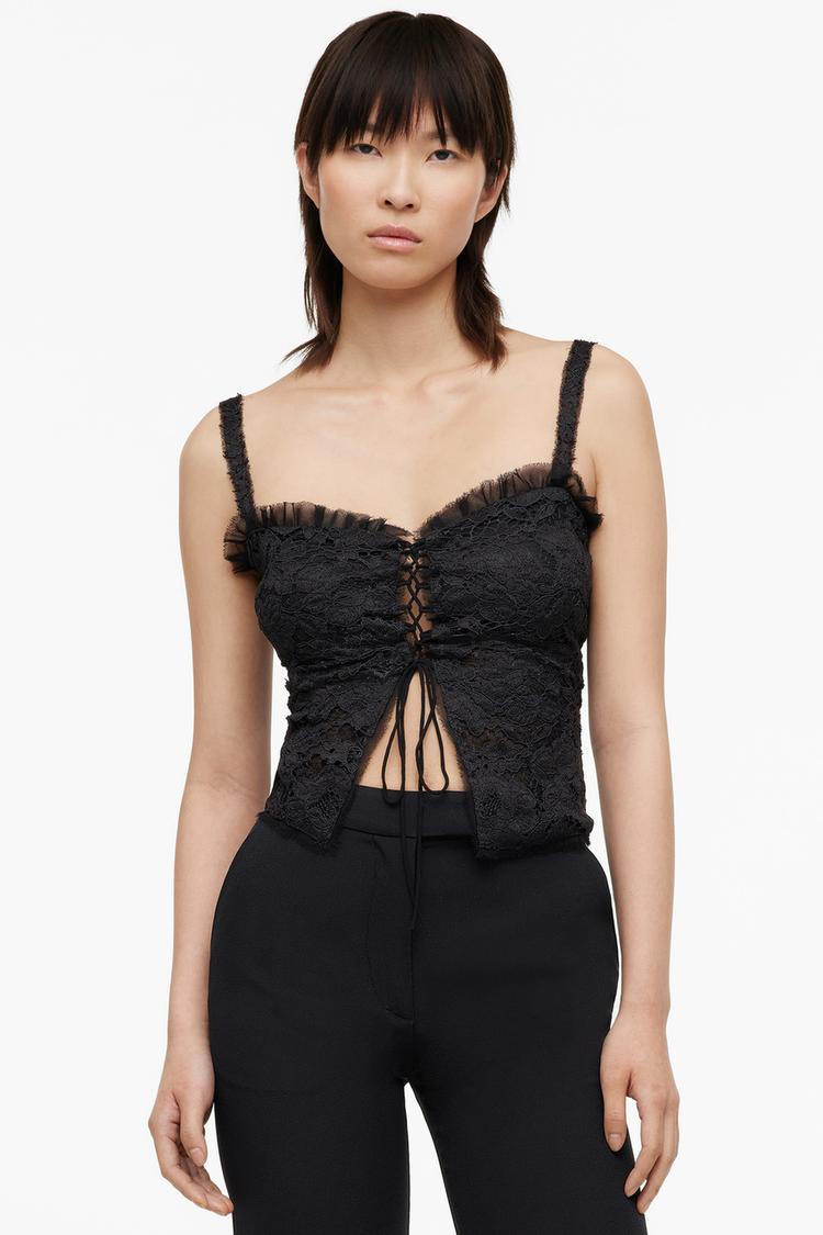 TOP ENCAJE LIMITED EDITION Negro ZARA Estados Unidos de America United States